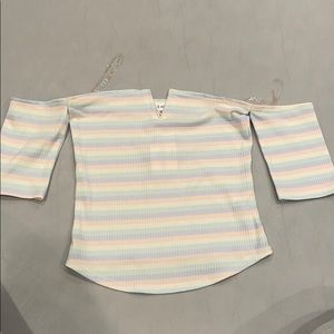 Wild Honey off the shoulder cropped top